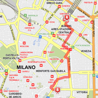 Mappa del Percorso dalla Stazione Centrale